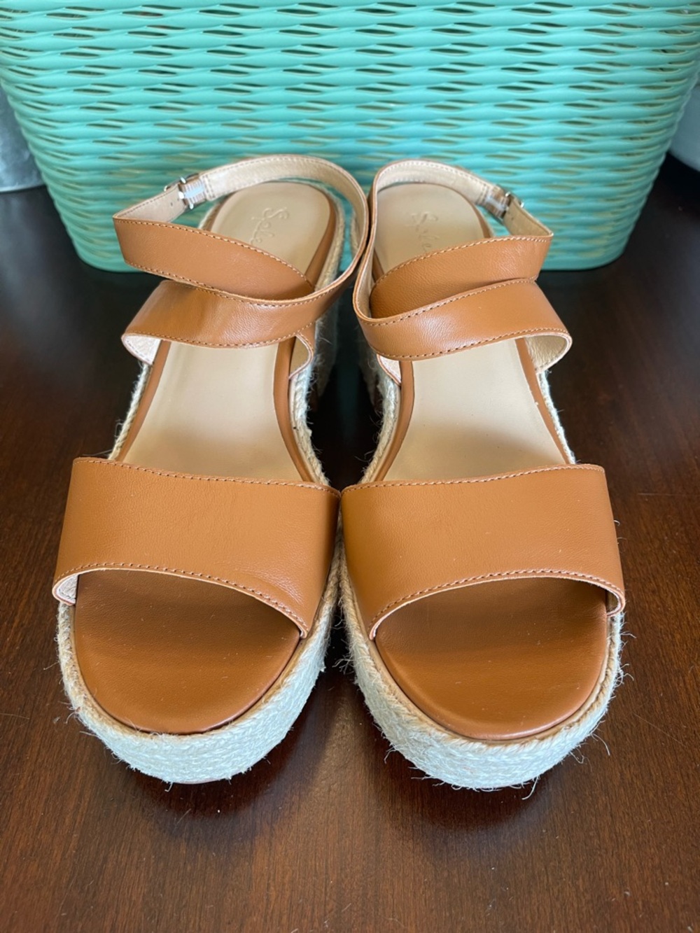 NWOT SPLENDID Bowie Wedge Sandals, Caramel - SZ 8.5 - Picture 2 of 6